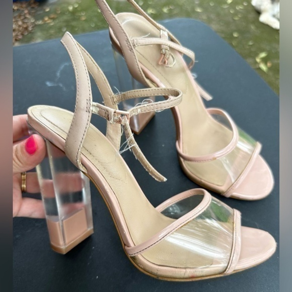 Aldo open toe clear heels